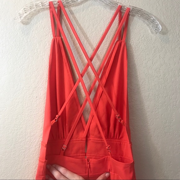 ASOS Strappy Open Back Orange Maxi Dress - Picture 6 of 7